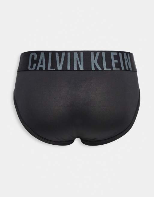 Calvin Klein - Lot de 2 slips à taille à logo coloré - Noir, 2 de 4
