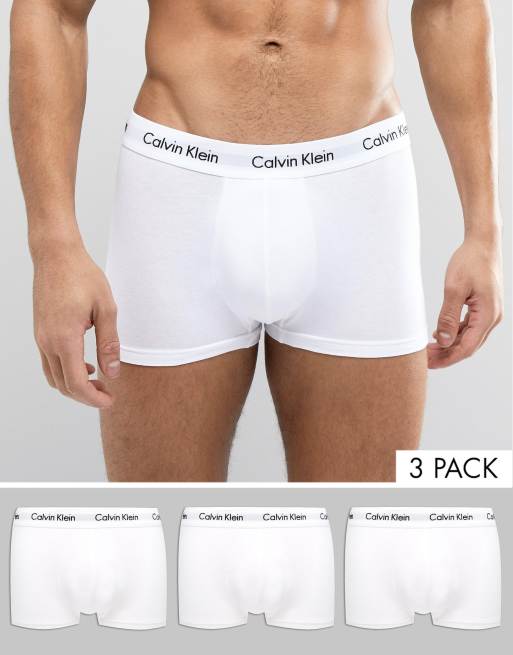 Calvin Klein Lot de 3 boxers taille basse en coton stretch Blanc