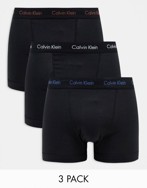 Calvin Klein - Lot de 3 boxers avec ceinture à logo contrastant - Noir