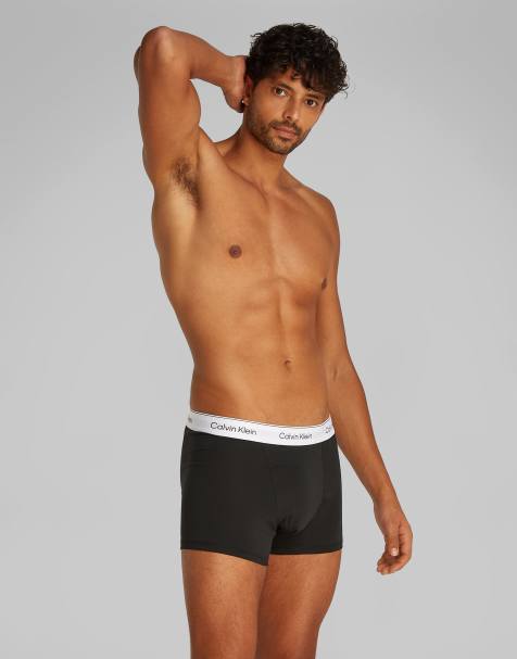Calvin Klein - Lot de 3 boxers en coton stretch avec pinces et logo emblématique - Bleu et menthe - view 1