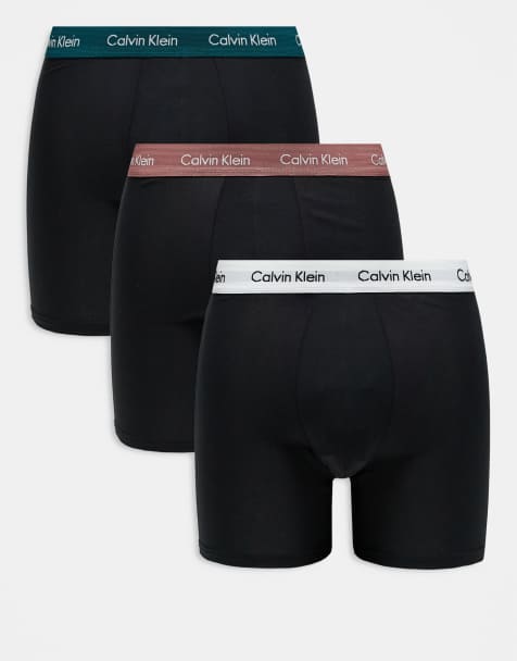 Calvin Klein - Lot de 3 boxers en coton stretch - Blanc/sarcelle/mauve - view 1