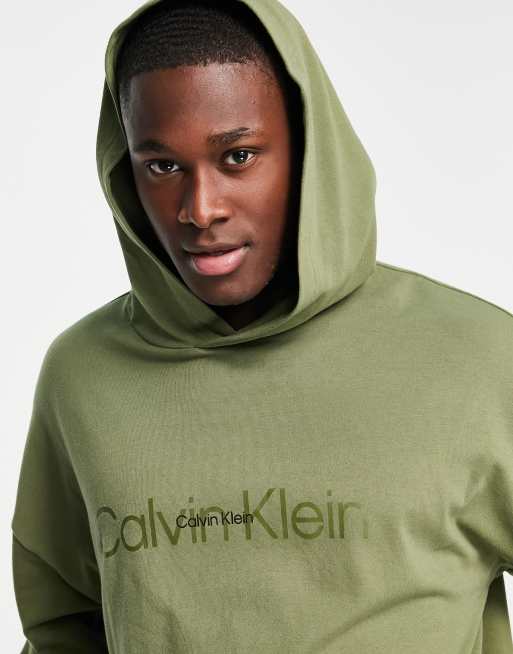 Green calvin deals klein hoodie