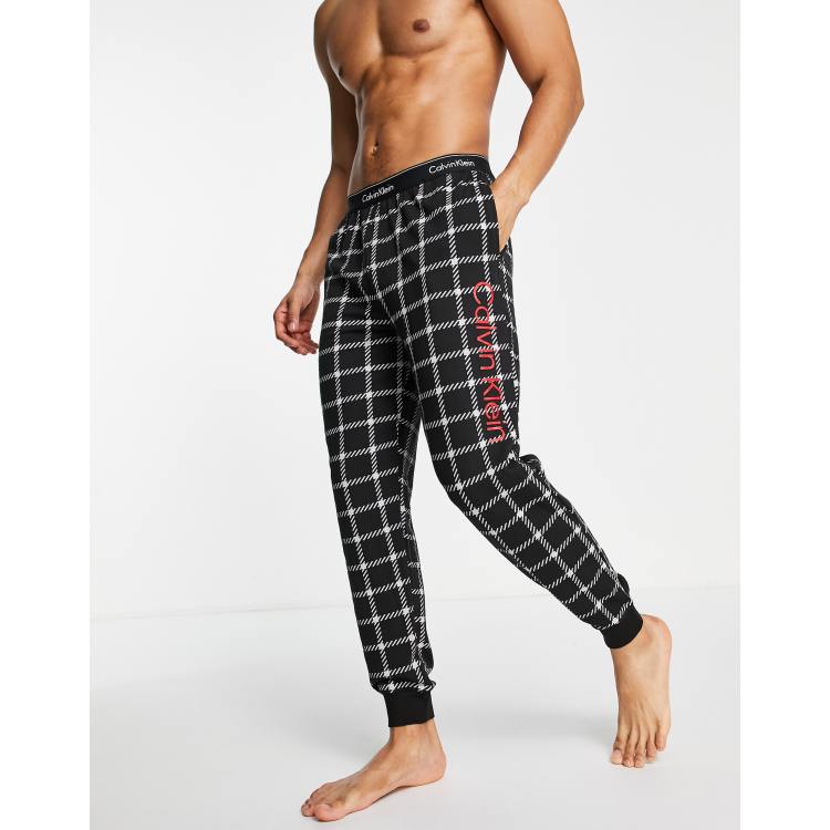 Calvin Klein lounge joggers in black grid check