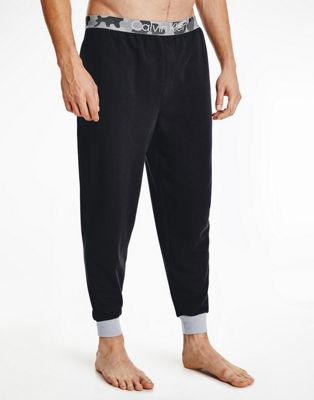 Calvin Klein lounge joggers with camo waistband in black