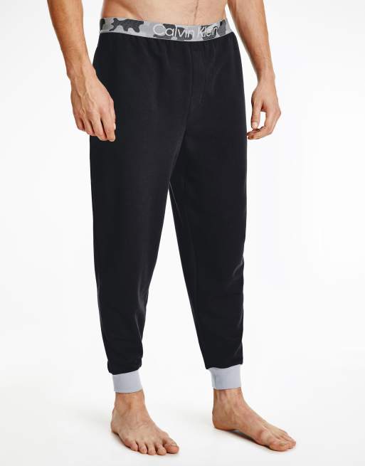 Calvin Klein lounge joggers with camo waistband in black | ASOS