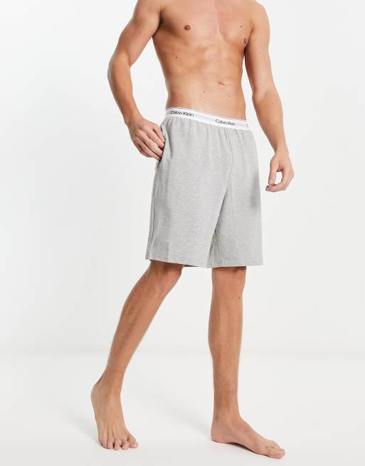 Calvin Klein lounge shorts in grey with logo waistband