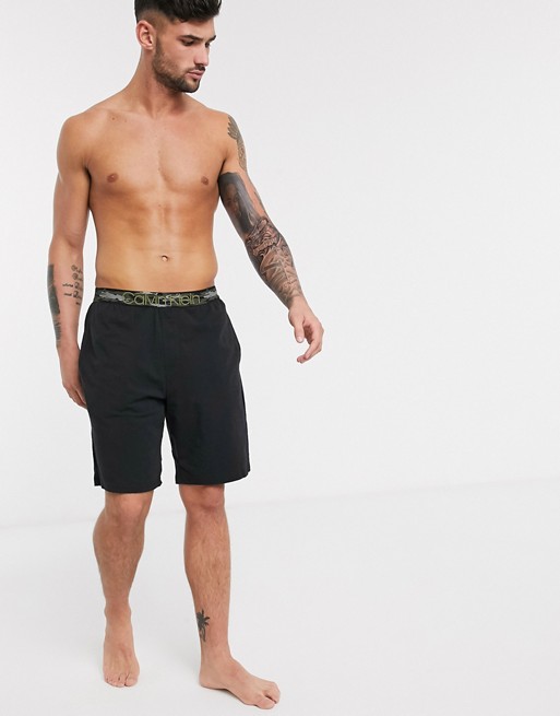 Calvin Klein lounge shorts with camo waistband