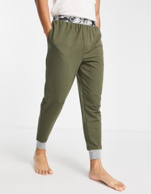 Calvin Klein lounge joggers with camo waistband in khaki - ASOS Price Checker