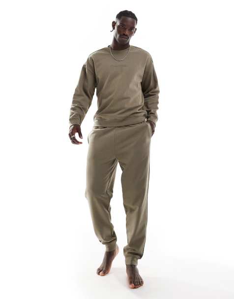 Calvin Klein – Lounge-Sweatset in Olivgrün mit farblich abgestimmtem Logo - view 1