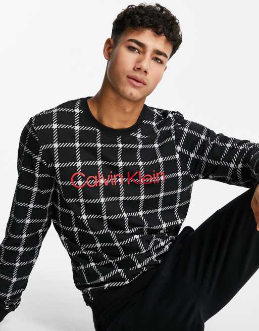 Calvin Klein Jeans sweatshirt with all over logo print black