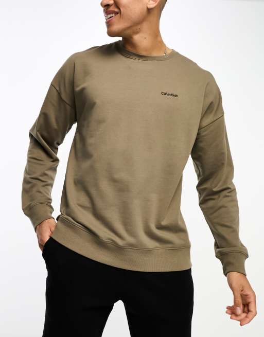 Calvin Klein lounge sweatshirt in khaki ASOS