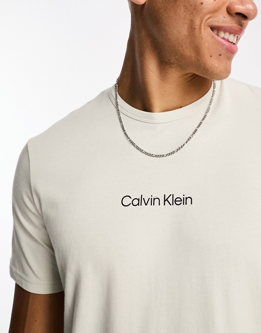 Calvin Klein lounge t shirt in beige-Neutral