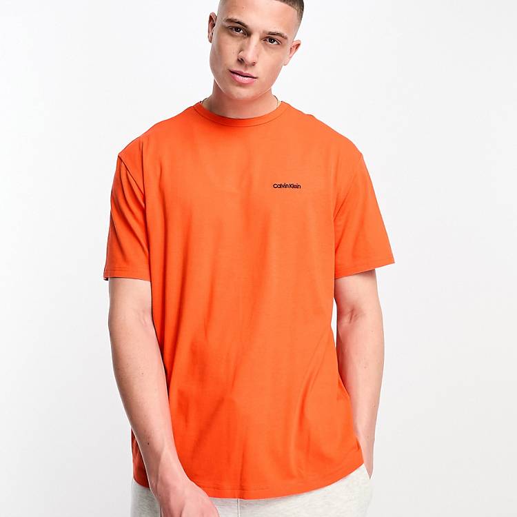 Vær opmærksom på på en ferie lammelse Calvin Klein lounge t shirt in orange | ASOS
