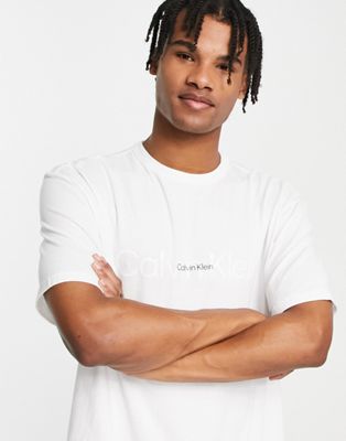 Calvin Klein lounge t-shirt in white with chest logo
