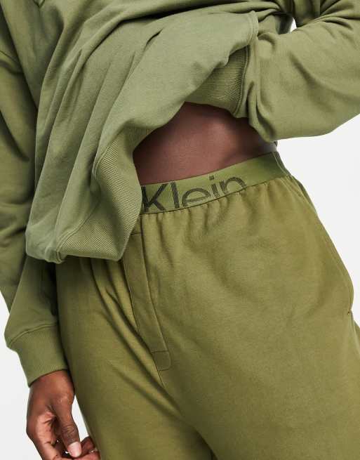 Calvin Klein lounge trackies in khaki part of a set