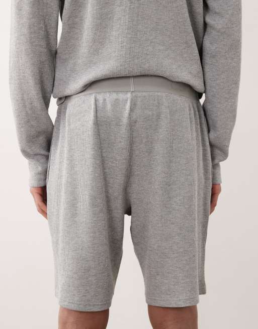 Calvin Klein – Loungewear-Shorts in Grau mit Waffelstruktur, Kombiteil, 5 von 5