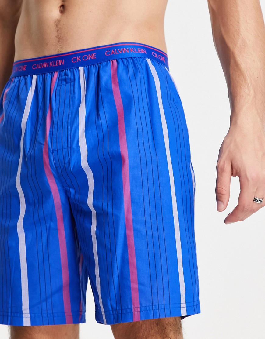 Calvin Klein loungewear stripe short in blue-Blues