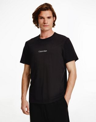 Calvin Klein logo loungewear t-shirt in black - ASOS Price Checker