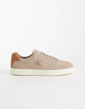 Calvin Klein low profile cupsole trainers in beige