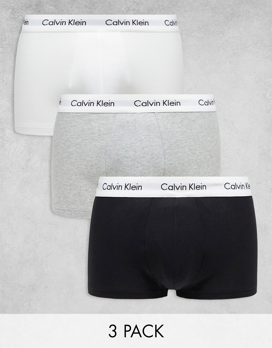 Calvin Klein low rise trunks 3 pack in cotton stretch - MULTI
