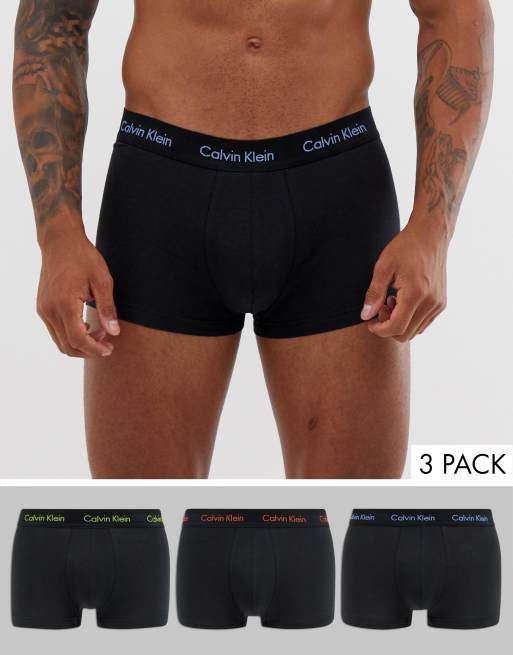 Calvin Klein Low Rise Trunks 3 Pack in Cotton Stretch