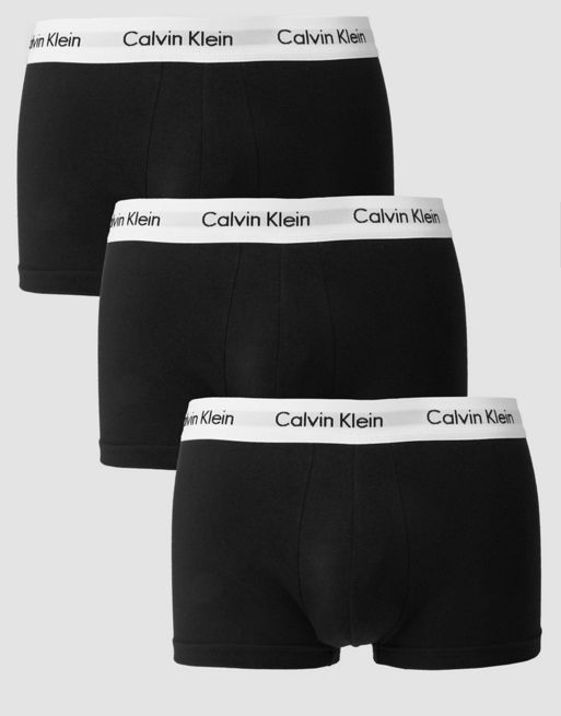 Calvin Klein | Calvin Klein Low Rise Trunks 3 Pack in Cotton Stretch