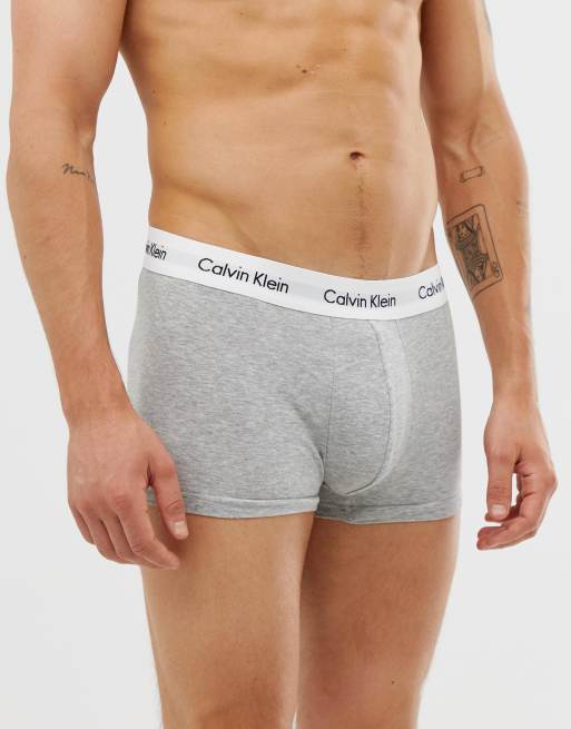 Calvin Klein Cotton Stretch Low Rise Trunk 3-Pack Grey/Silver