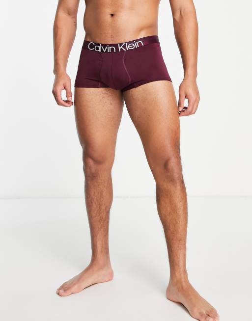 Calvin Klein low rise trunks in burgundy