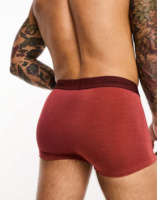 Calvin Klein low rise trunks in red ASOS