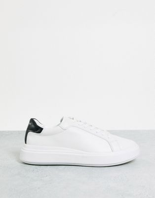 Calvin Klein low top trainers with chunky sole in white