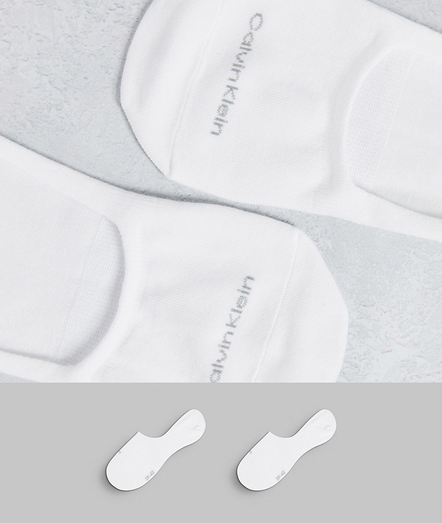 Calvin Klein Luca 2 pack no show socks in white