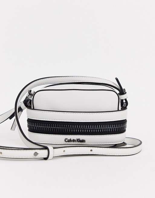 Calvin Klein Lucy small cross body clutch bag in white