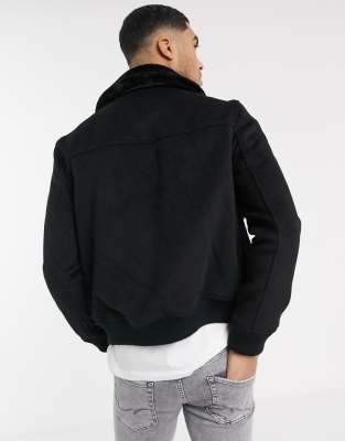 calvin klein wool bomber jacket