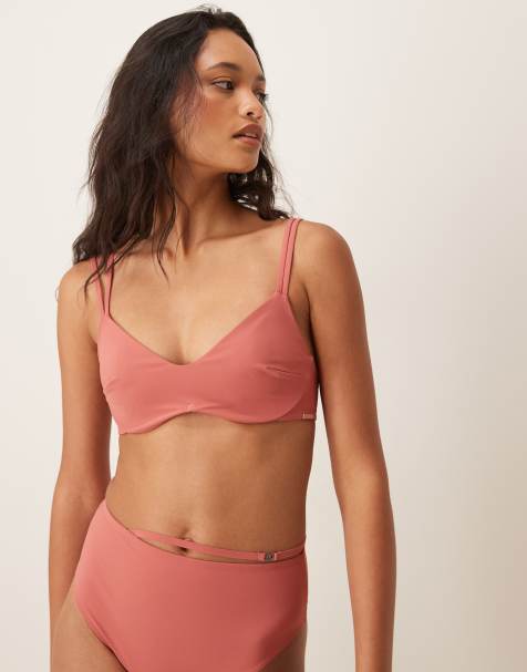 Calvin Klein luxe bralette bikini top in pink - view 1