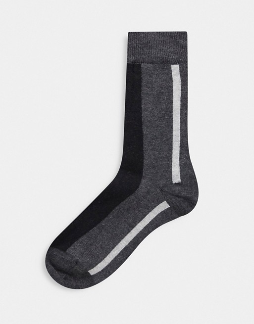 Calvin Klein luxury colour block socks in black