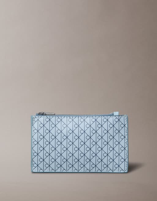 Calvin Klein - Lyseblå pung med lynlås og logo-monogrammønster , 3 af 3
