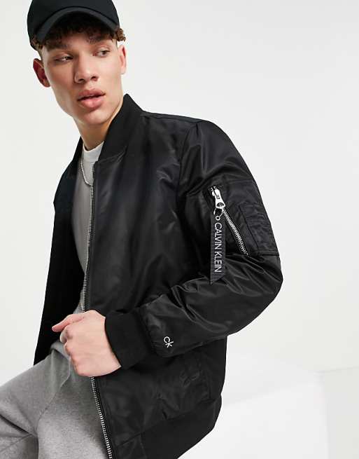 Calvin Klein MA-1 bomber jacket in black | ASOS Calvin Klein MA-1 bomber jacket in black | ASOS