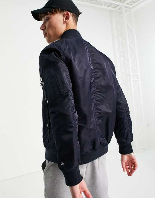 Calvin Klein MA-1 bomber jacket in navy | ASOS