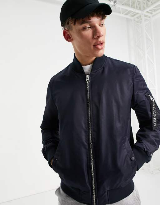 Calvin Klein MA-1 bomber jacket in navy | ASOS