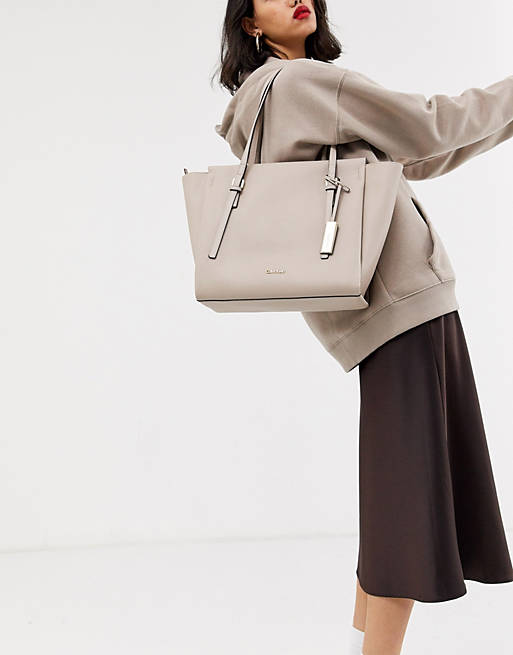 Calvin Klein Marissa large tote bag in cream | ASOS