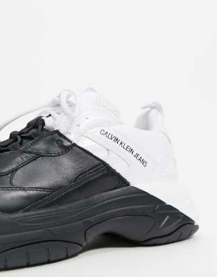 calvin klein black and white trainers