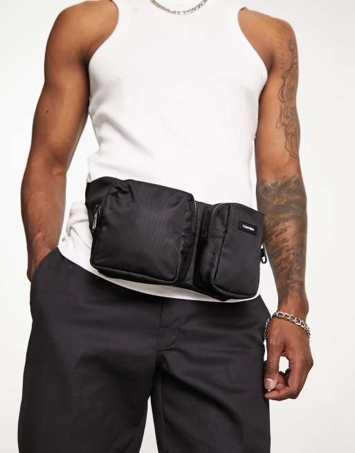 Calvin Klein - Marsupio nero con due tasche