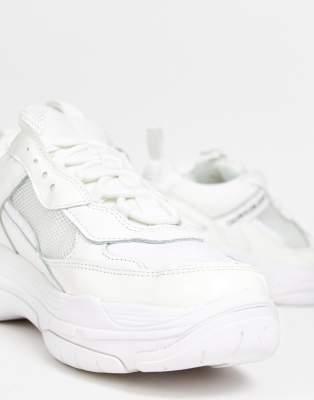 calvin klein marvin chunky sole trainers in white