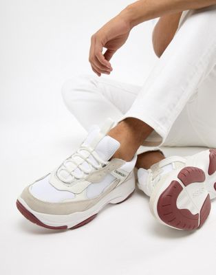 calvin klein marvin chunky sole trainers in white