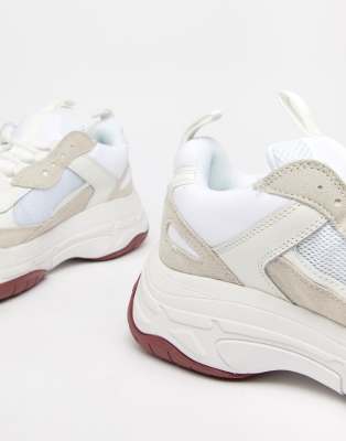 calvin klein marvin chunky sole trainers in white