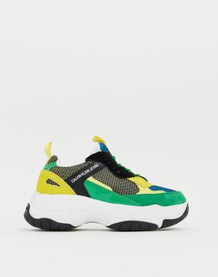 calvin klein marvin chunky trainers in black