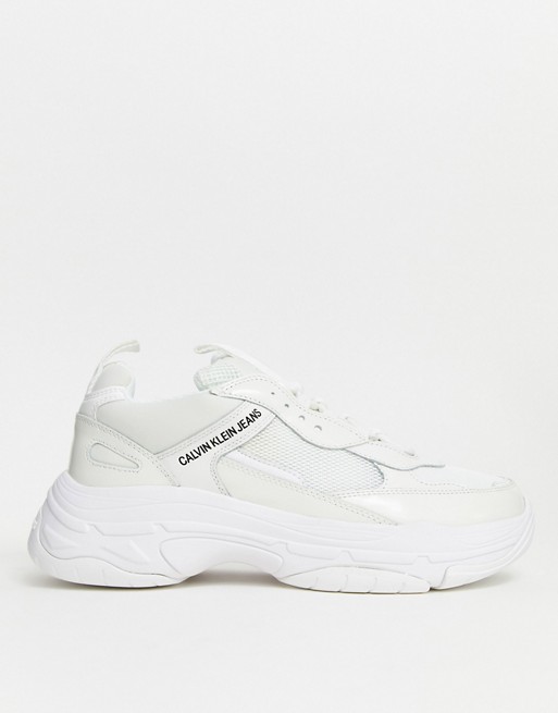 Calvin Klein Marvin chunky trainers in triple white