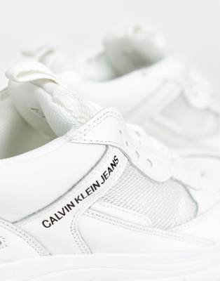 calvin klein marvin chunky sole trainers in white