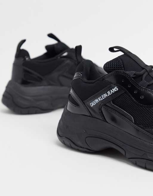 Calvin Klein marvin trainers in triple black