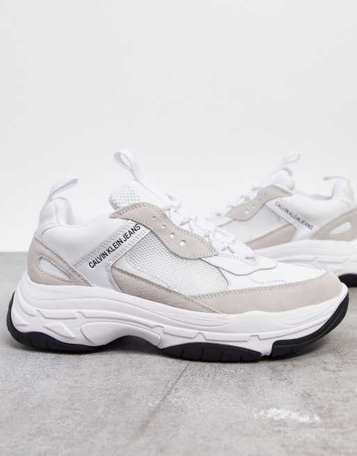 Calvin Klein marvin trainers in white and cream ASOS